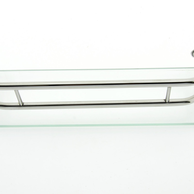 Полиця на 4 е отвори 300Х45 мм ( Одне скло з хромованими релінгами) ПС614