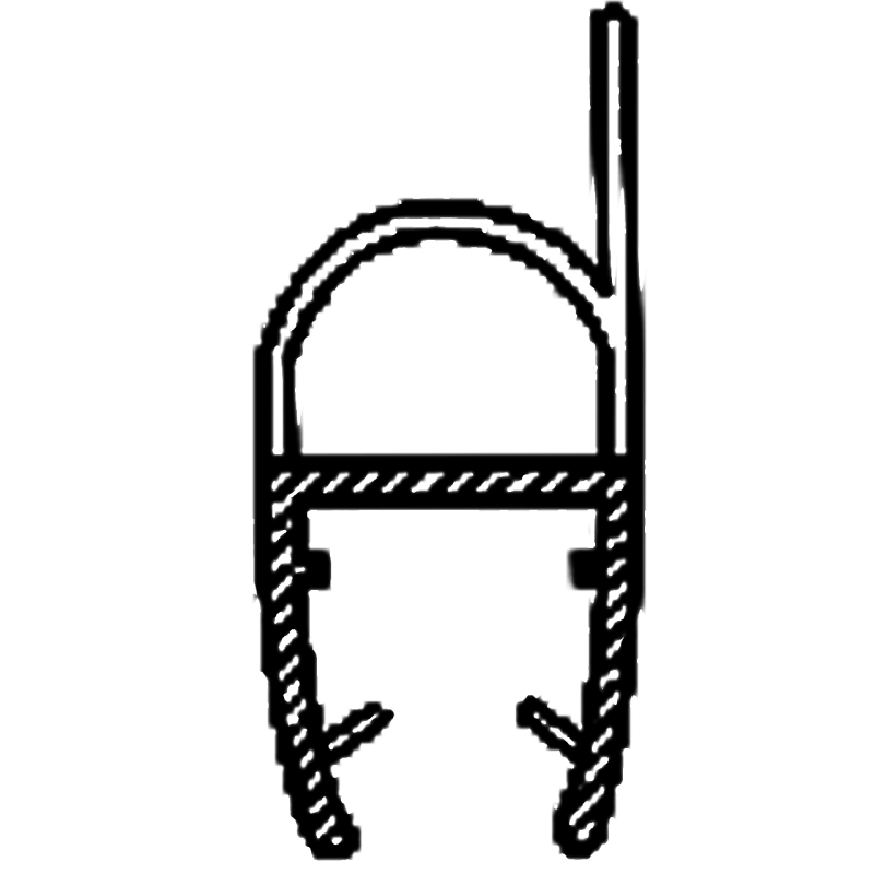 Ущільнювач для дверей душової кабіни (ФС07А) 8 мм.
