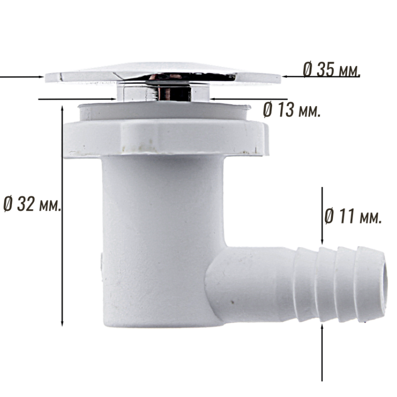 Форсунка для гідромасажної ванни ( ВД-058 ) верхня частина з латуні