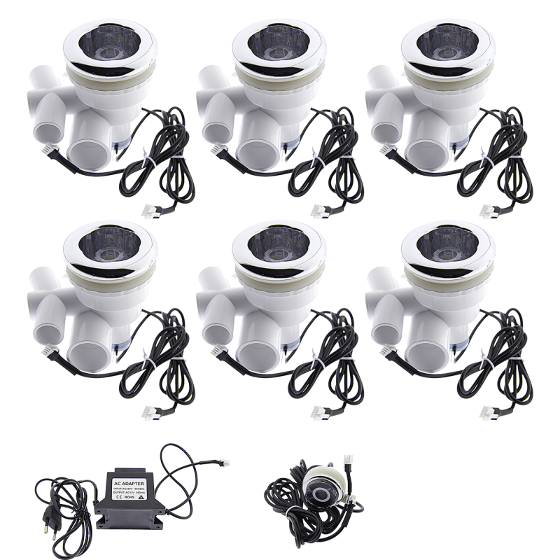 Форсунки для гідромасажної ванни з підсвіткою води в комплекті з кнопкою та блоком живлення ( ЛАЖ01 СИС )