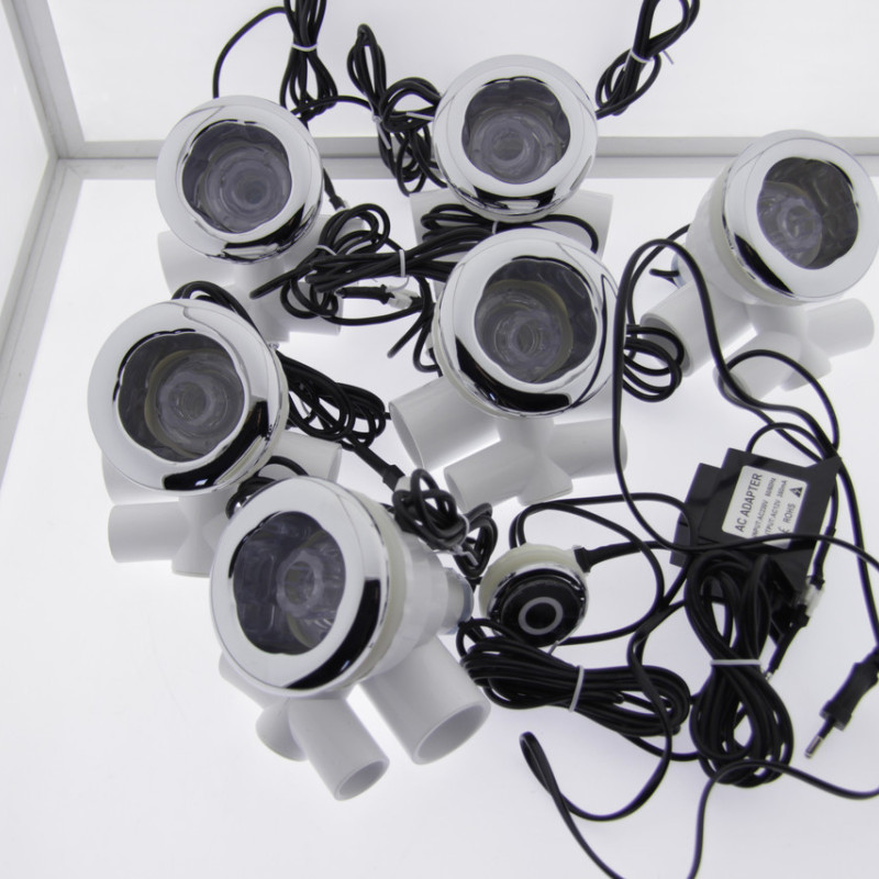 Форсунки для гідромасажної ванни з підсвіткою води в комплекті з кнопкою та блоком живлення ( ЛАЖ01 СИС )