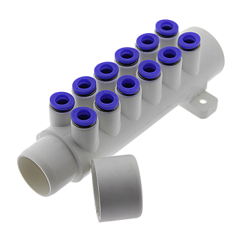 Колектор для шланг 8 мм. з системою быстрого разьеднання, на 12 пыдключень, підключення 32 мм. ( АМ 05 )