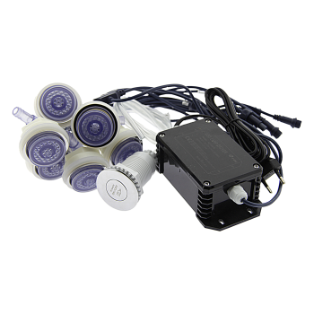 Форсунки для гідромасажної ванни з підсвіткою води (ЛАЖ04 СИС) комплект 6 шт. з кнопкою та трансформатором