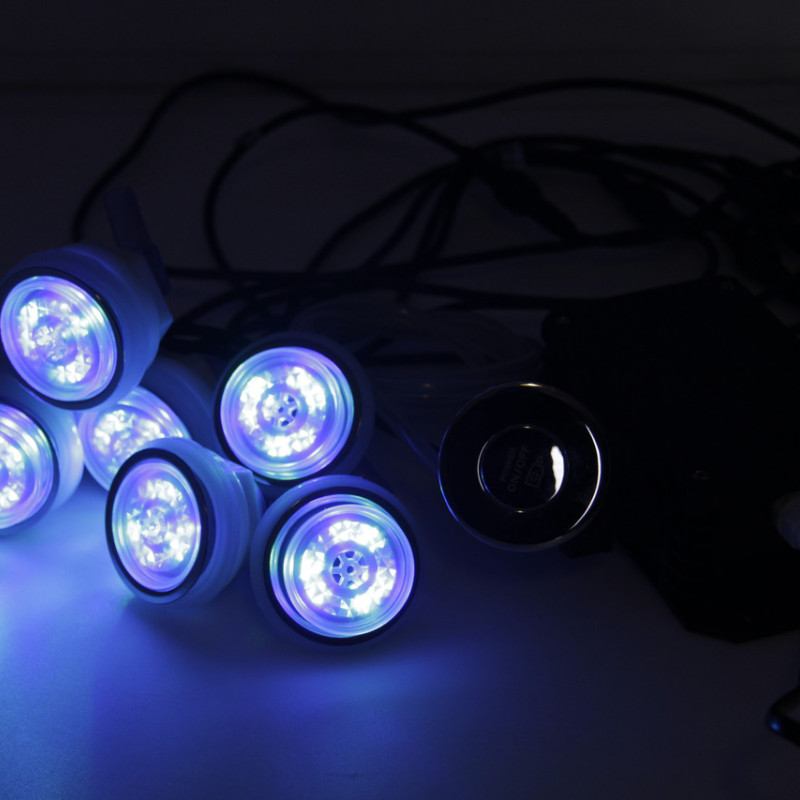 Форсунки для гідромасажної ванни з підсвіткою води (ЛАЖ04 СИС) комплект 6 шт. з кнопкою та трансформатором