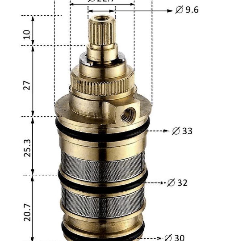 Термостатичний картидж із бічним кріпленням (КТ01)