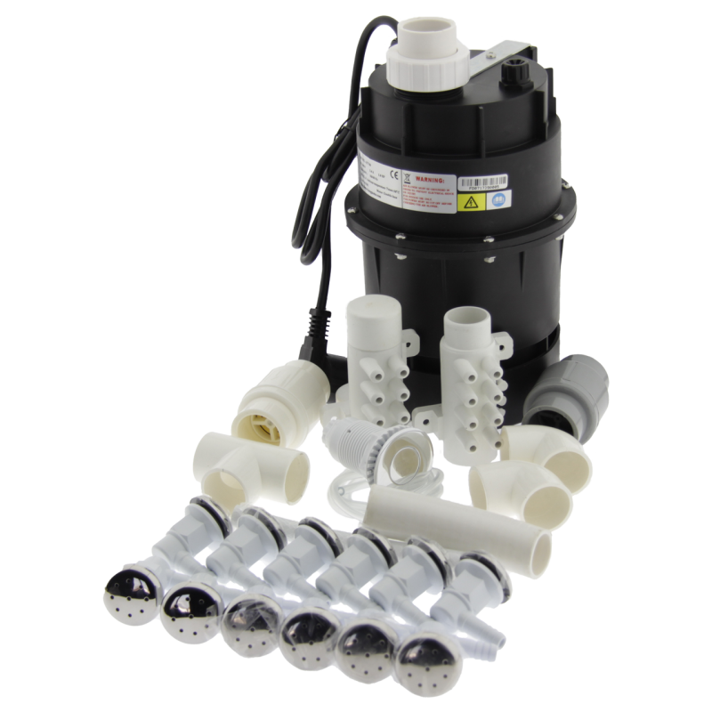 Комплект для аеромасажу на 12 пластикових форсунок із потужністю компресора 700w (СЕТ-2310А)