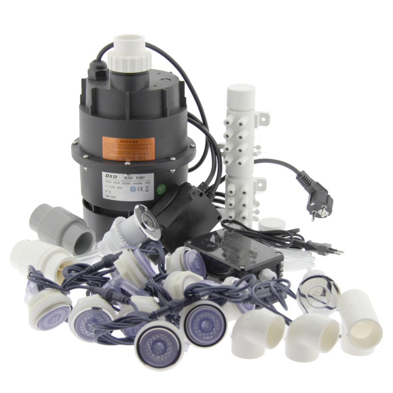 Комплект для аеромасажу на 10 пластикових форсунок з підсвіткою води (СЕТ-288АС)