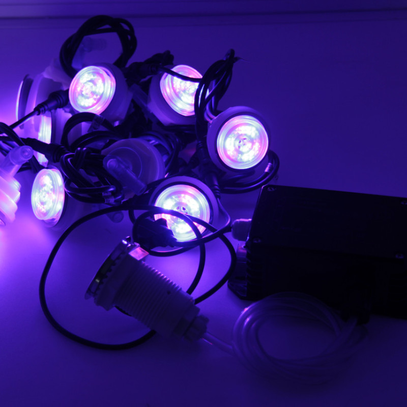 Комплект для аеромасажу на 10 пластикових форсунок з підсвіткою води (СЕТ-288АС)