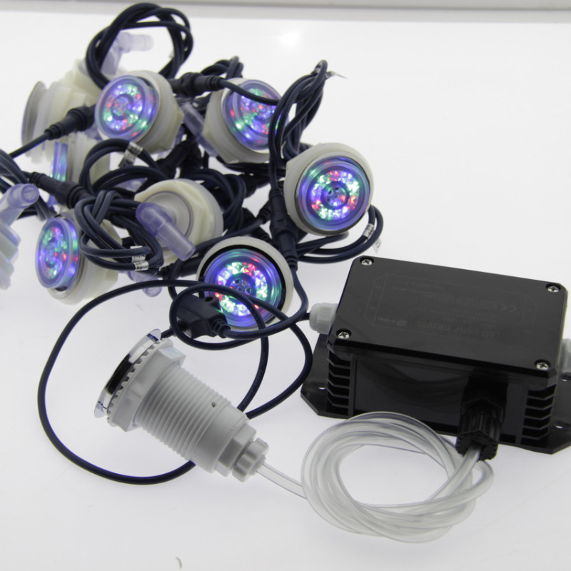 Комплект для аеромасажу на 10 пластикових форсунок з підсвіткою води (СЕТ-288АС)