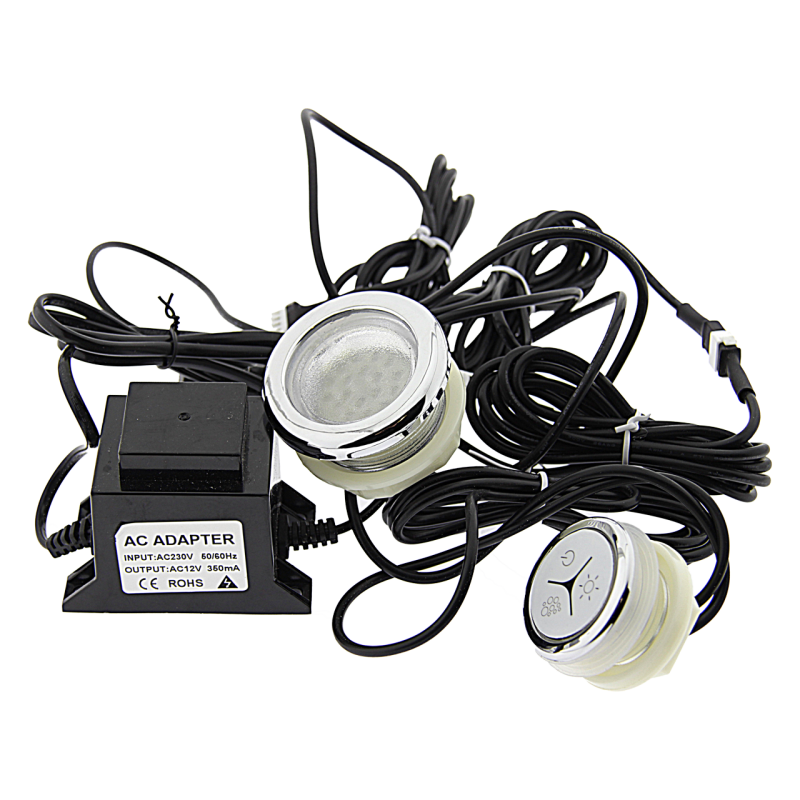 Лампа для підсвічування води, водонепроникна з блоком живлення і кнопкою (Громотерапія)