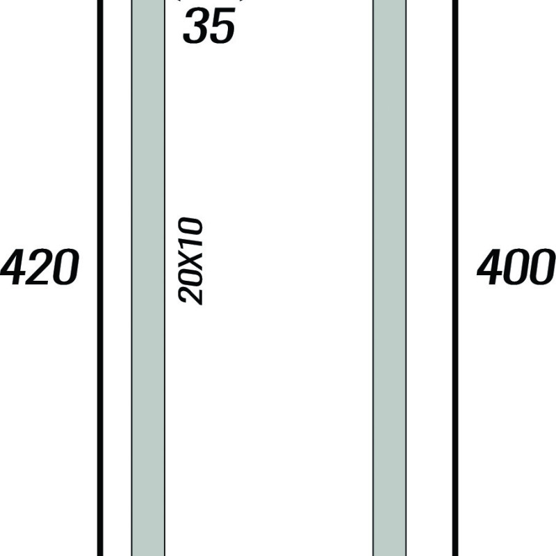 Ручка для скляних дверей ( Н-5340) Хром ( 400 мм.)
