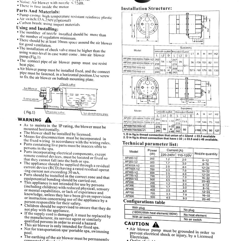 Повітряний компресор для гідромасажної ванни
