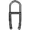 Ущільнювач для скляних дверей душових кабін (ФС07 КЛ) 4 мм.