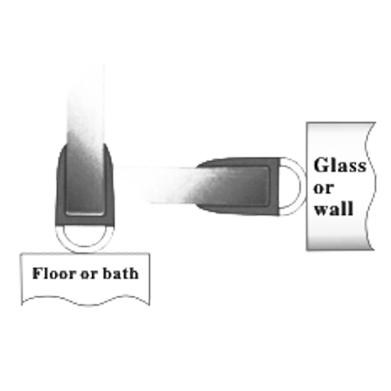 Ущільнювач для скляних дверей душових кабін (ФС07 КЛ) 4 мм.