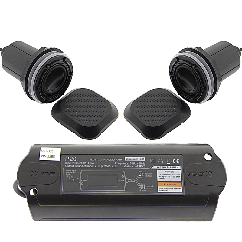 Динаміки для гідромасажної ванни, з bluetooth, вологозахищені: IPX6