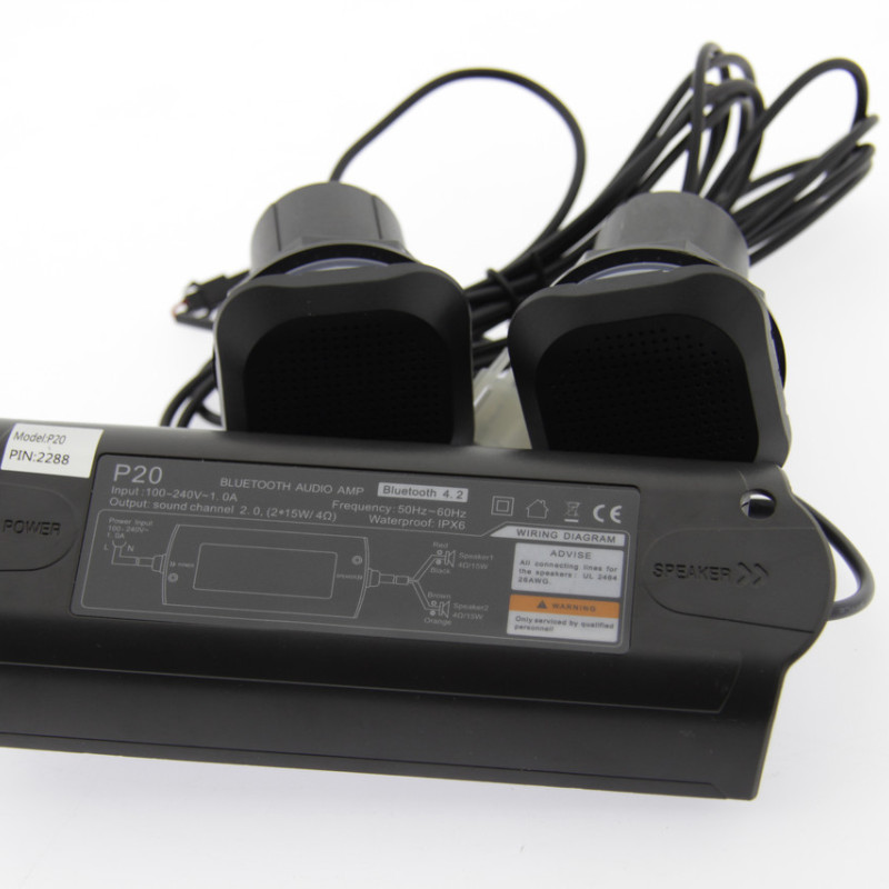 Динаміки для гідромасажної ванни, з bluetooth, вологозахищені: IPX6