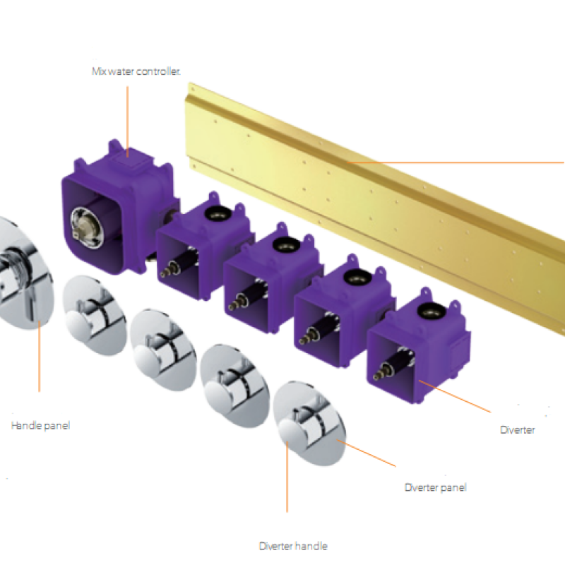 Змішувач прихованого монтажу для душового з одночасним увімкненням декількох напрямів
