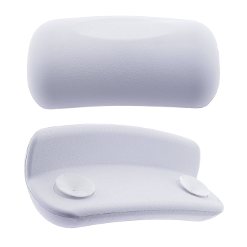 Підголовник для ванни на присосках, білий округлений