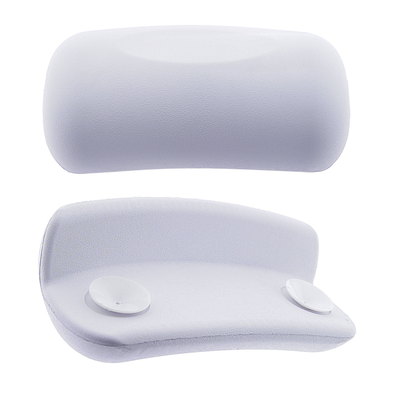 Підголовник для ванни на присосках, білий округлений