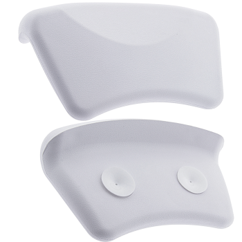 Підголовник для ванни на присосках, білий округлений