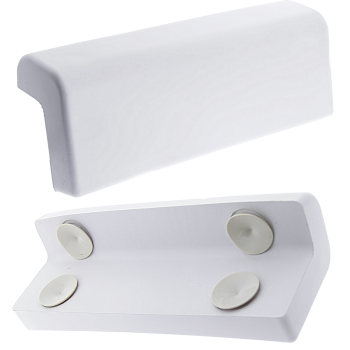 Підголовник для ванни на присосках, білий округлений