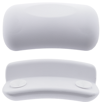 Підголовник для ванни на присосках, білий округлений