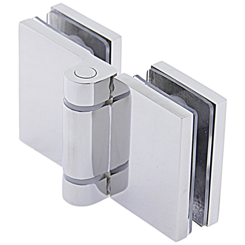 Петля скло-скло 180 г, без фіксації полірована неіржавка (КП202НС ПСС)