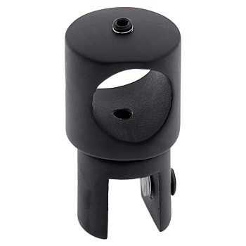 Конектор до труби 19 мм труба-Скло прохідний чорний мат (КН08 БЛ)