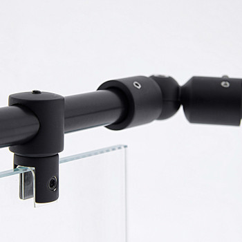 Конектор до труби 19 мм труба-Скло прохідний чорний мат (КН08 БЛ)