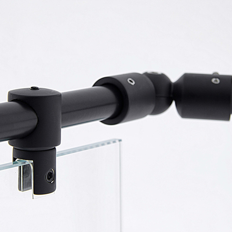 Конектор до труби 19 мм труба-Скло прохідний чорний мат (КН08 БЛ)