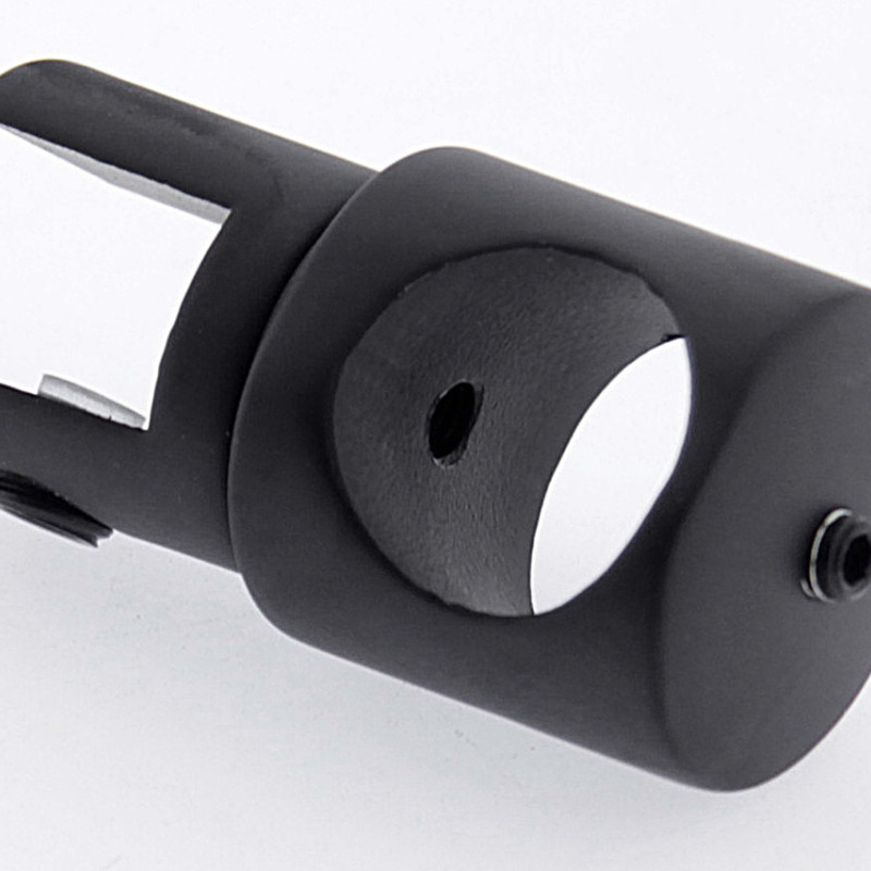 Конектор до труби 19 мм труба-Скло прохідний чорний мат (КН08 БЛ)