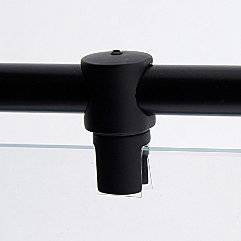 Конектор до труби 19 мм труба-Скло прохідний чорний мат (КН08 БЛ)