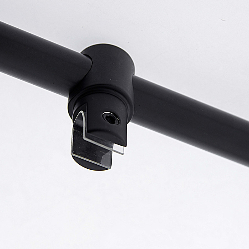 Конектор до труби 19 мм труба-Скло прохідний чорний мат (КН08 БЛ)