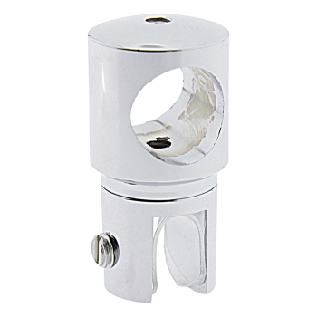 Конектор до труби 19 мм труба-Скло прохідний хром (КН08 ЦП)