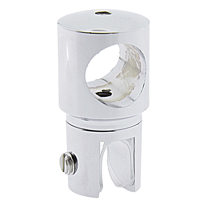 Конектор до труби 19 мм труба-Скло прохідний хром (КН08 ЦП)