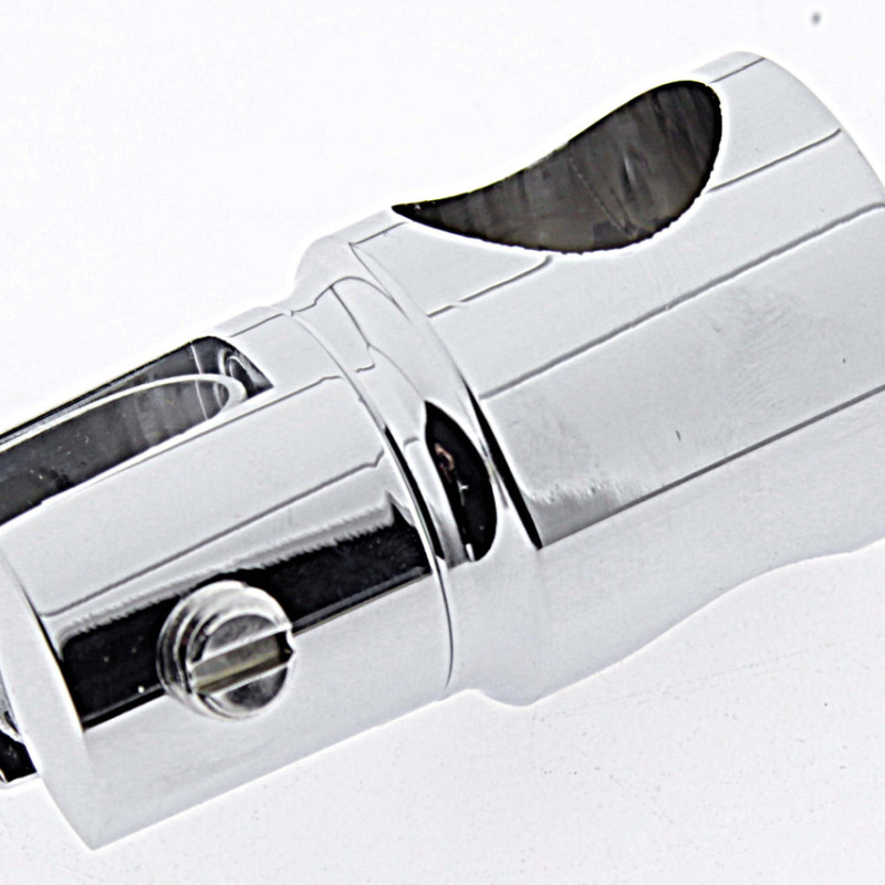 Конектор до труби 19 мм труба-Скло прохідний хром (КН08 ЦП)