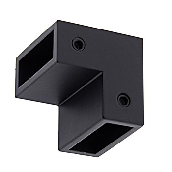 Конектор до труби 30х10 мм кутовий 90° чорний мат (КН25 БЛ)