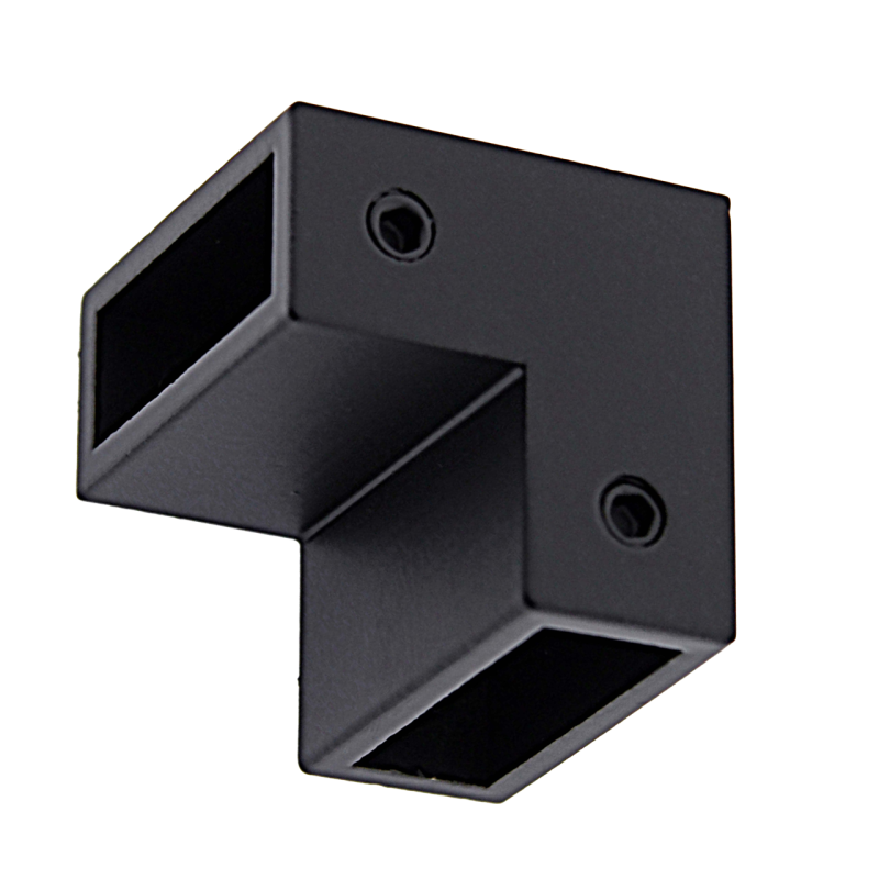 Конектор до труби 30х10 мм кутовий 90° чорний мат (КН25 БЛ)