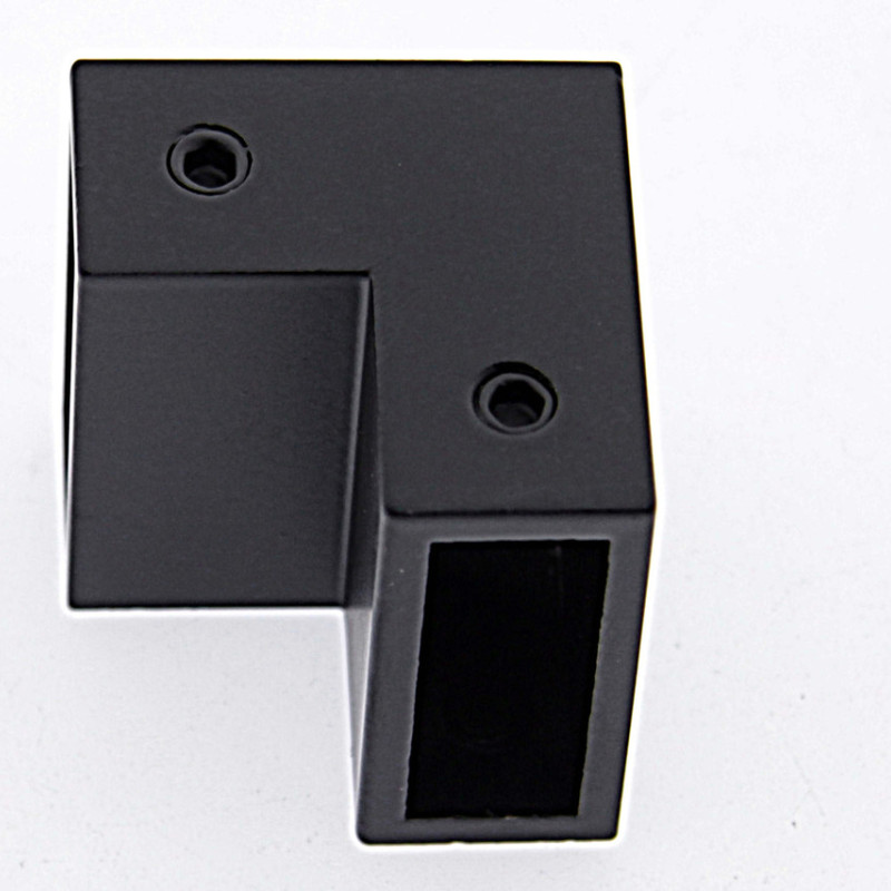 Конектор до труби 30х10 мм кутовий 90° чорний мат (КН25 БЛ)