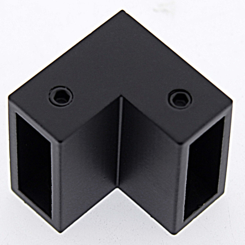 Конектор до труби 30х10 мм кутовий 90° чорний мат (КН25 БЛ)