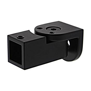 Кріплення скла до труби 15х15 мм чорний мат, неіржавка сталь (КН50 БЛ)