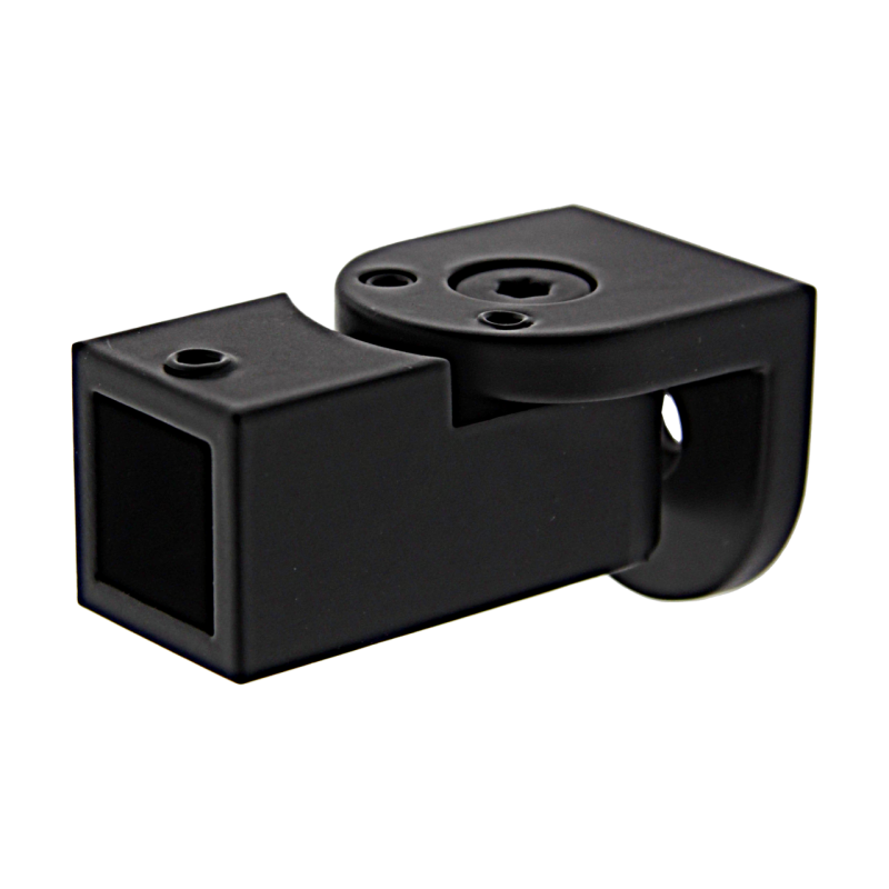 Кріплення скла до труби 15х15 мм чорний мат, неіржавка сталь (КН50 БЛ)