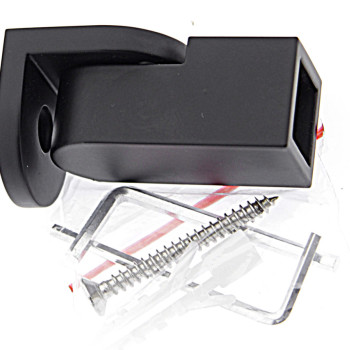 Кріплення скла до труби 15х15 мм чорний мат, неіржавка сталь (КН50 БЛ)