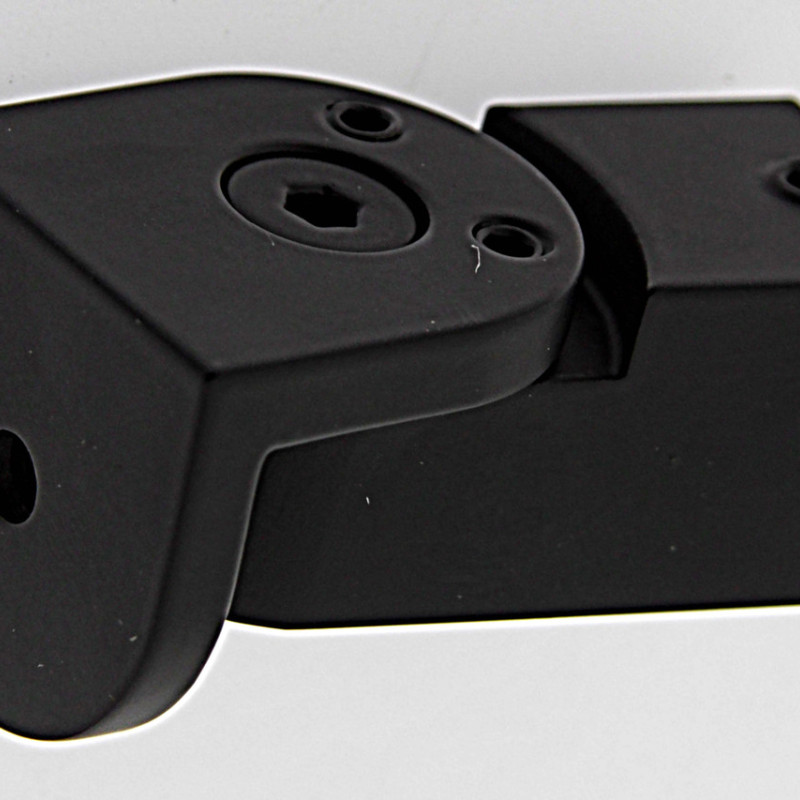 Кріплення скла до труби 15х15 мм чорний мат, неіржавка сталь (КН50 БЛ)