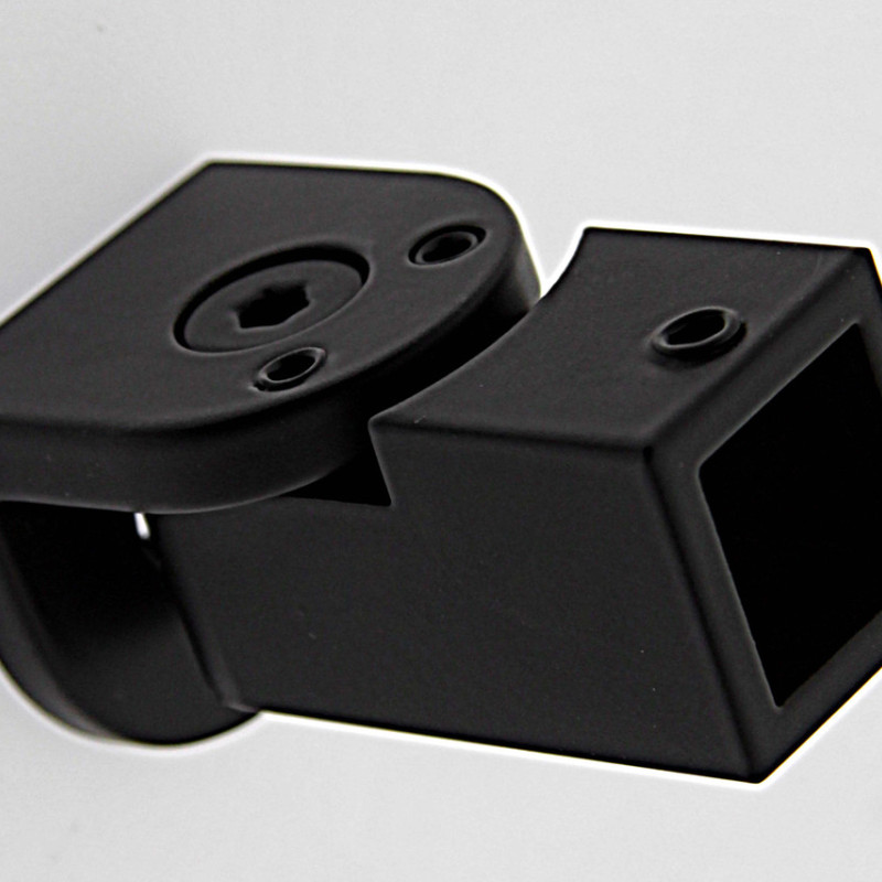 Кріплення скла до труби 15х15 мм чорний мат, неіржавка сталь (КН50 БЛ)