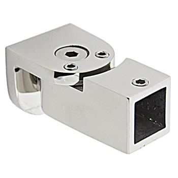 Кріплення скла до труби 15х15 мм полірована неіржавка сталь (КН50 ПСС)