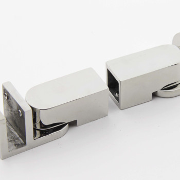 Кріплення скла до труби 15х15 мм полірована неіржавка сталь (КН50 ПСС)