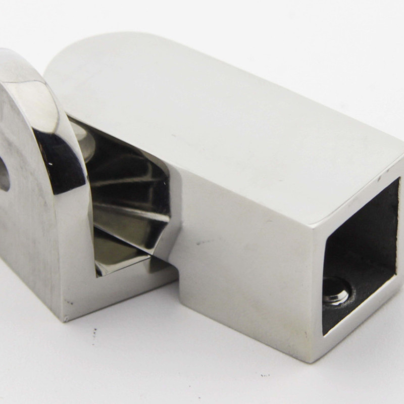 Кріплення скла до труби 15х15 мм полірована неіржавка сталь (КН50 ПСС)