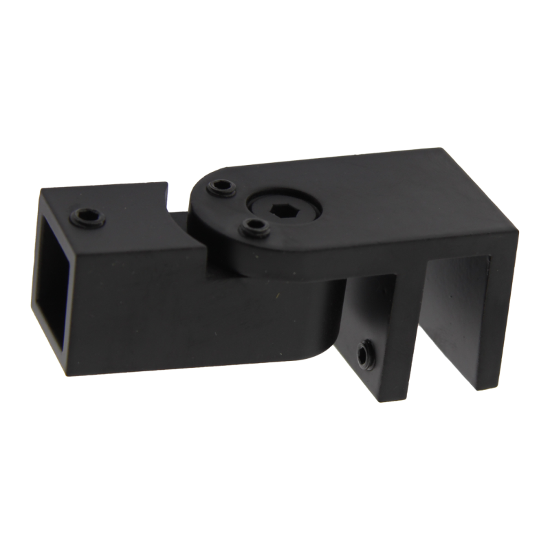 Кріплення скла до труби 15х15 мм чорний мат, неіржавка сталь (КН51 БЛ)