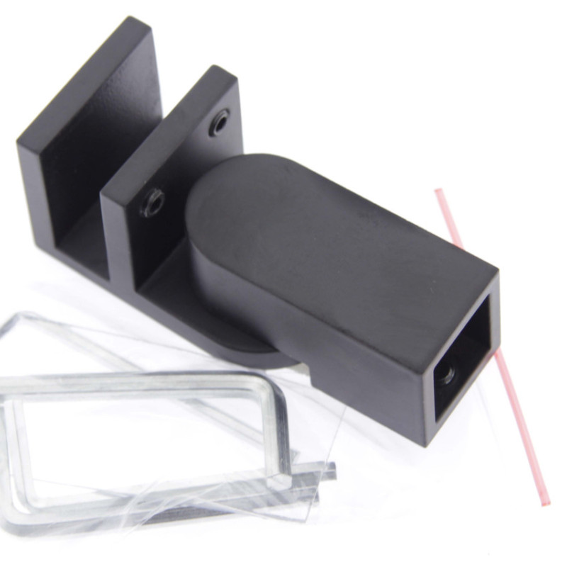 Кріплення скла до труби 15х15 мм чорний мат, неіржавка сталь (КН51 БЛ)